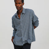 Square Modern Shirt Blue & White