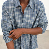 Square Modern Shirt Blue & White
