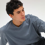 Long Trendy Modern T-Shirt Blue