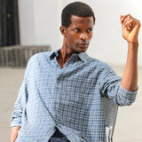 Square Modern Shirt Blue & White