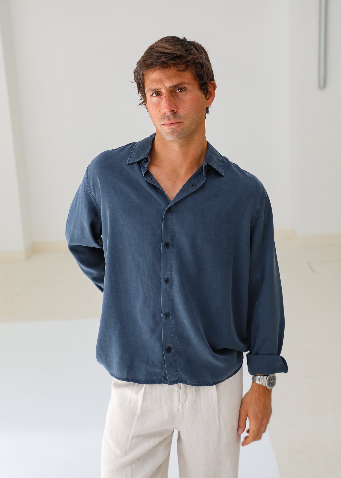 Tencel Shirt Dark Navy