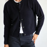 Modern Buttons Knit Sweater Navy