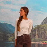 Back Hole Long T-Shirt White