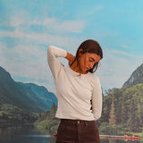 Back Hole Long T-Shirt White