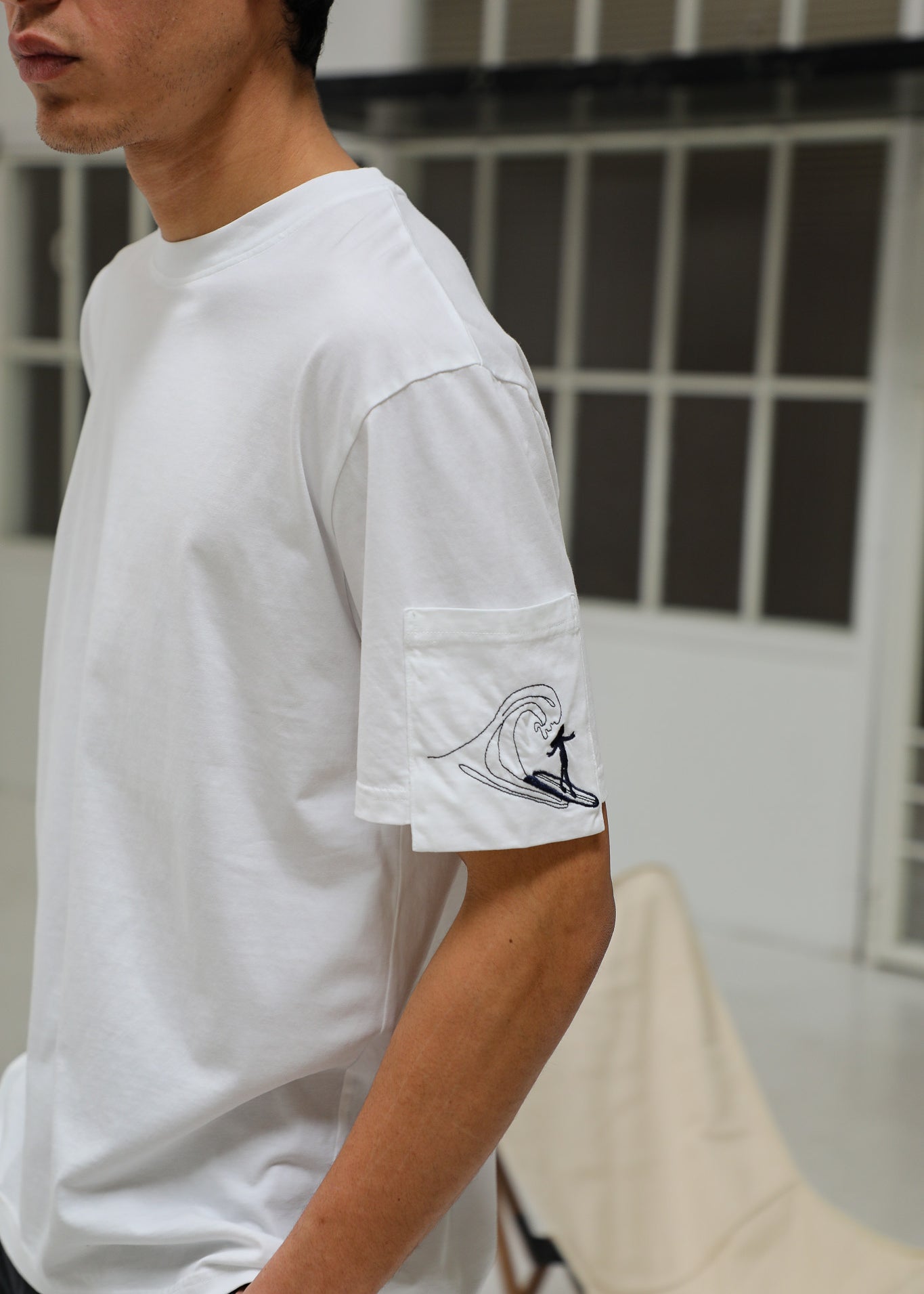 Trendy Pocket T-Shirt Detail White