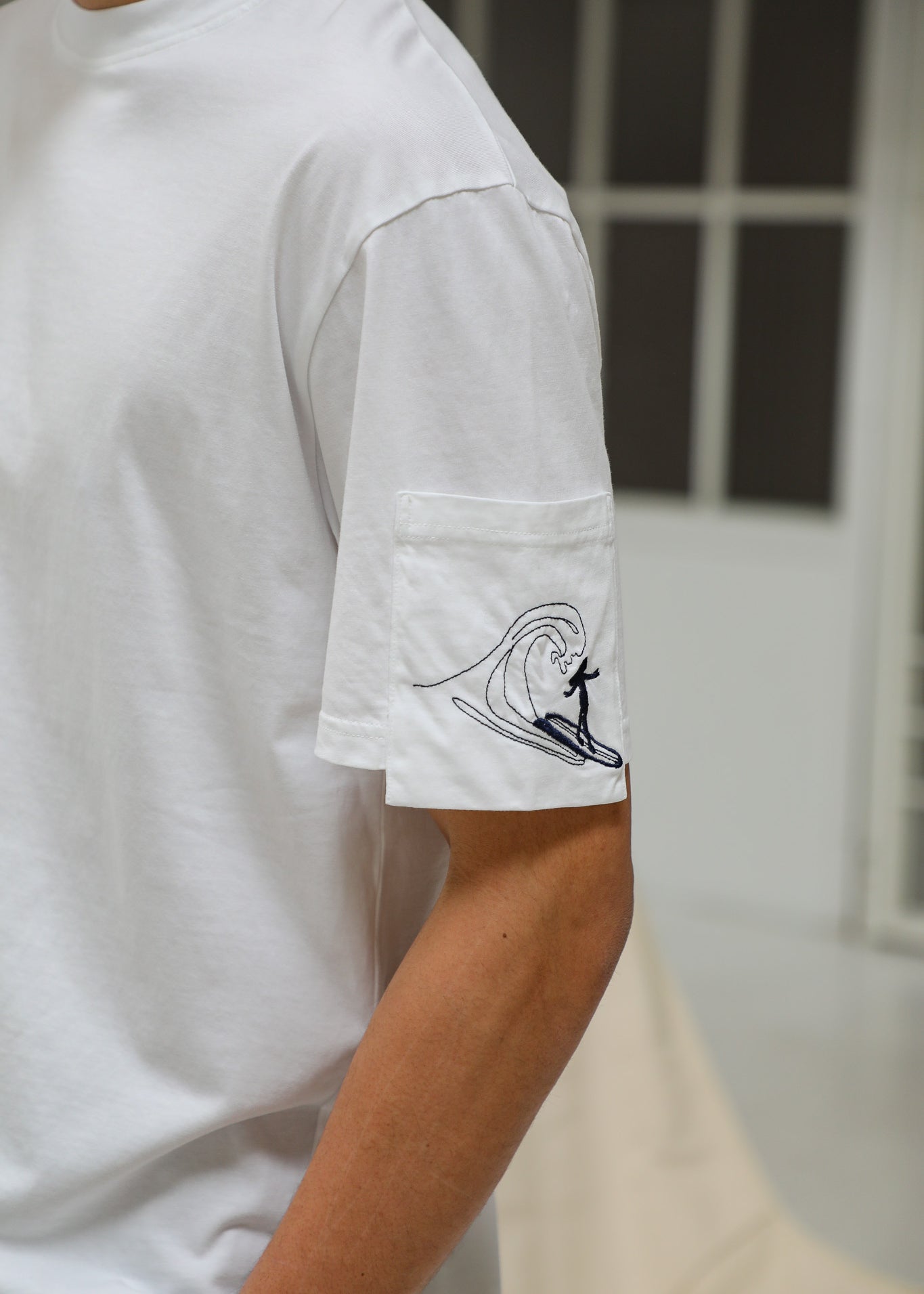 Trendy Pocket T-Shirt Detail White
