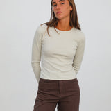 Back Hole Long T-Shirt White