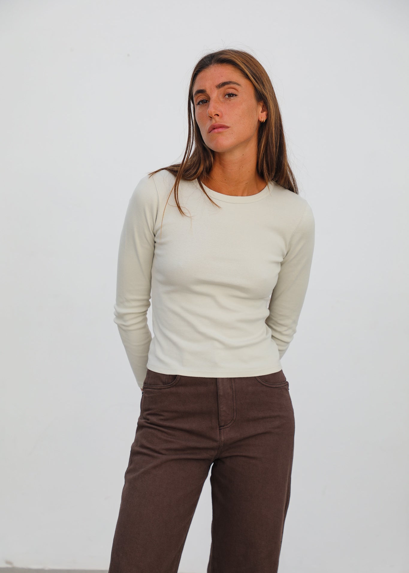 Back Hole Long T-Shirt White