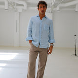 Linen Pocket Shirt Light Blue