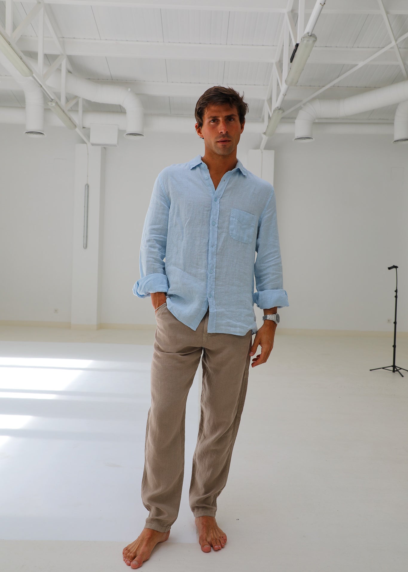 Linen Pocket Shirt Light Blue