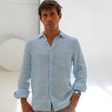 Linen Pocket Shirt Light Blue