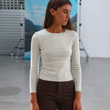 Back Hole Long T-Shirt White