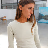 Back Hole Long T-Shirt White