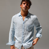 Linen Pocket Shirt Light Blue