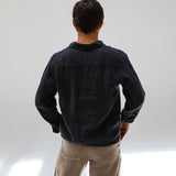 Linen Modern Polo Dark Navy