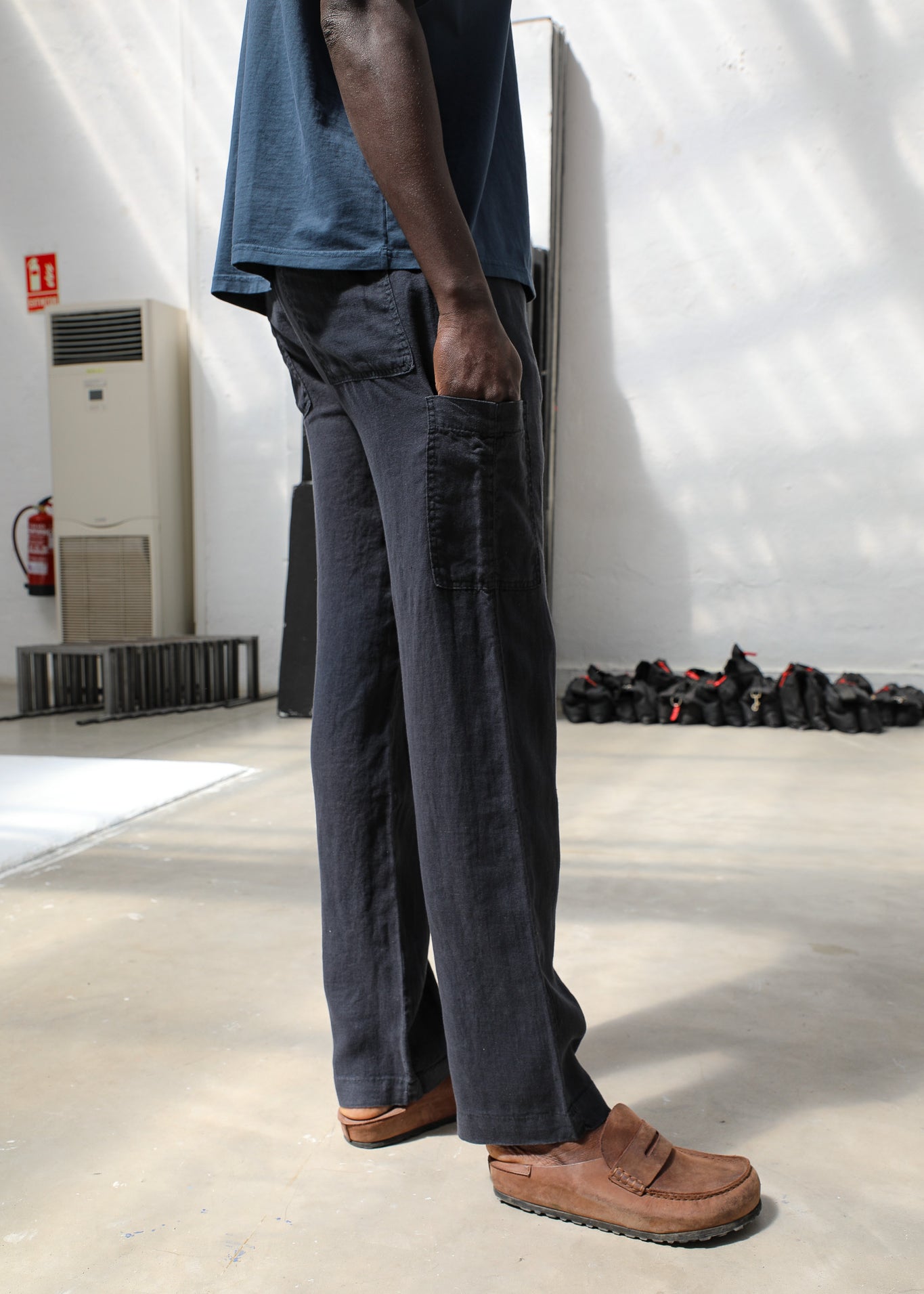 Linen Comfy Pants Petrol