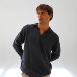Linen Modern Polo Dark Navy