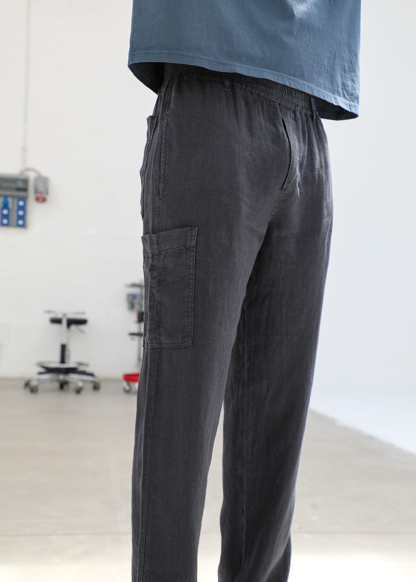 Linen Comfy Pants Petrol