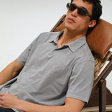 Short Modern Polo Light Grey