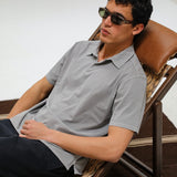 Short Modern Polo Light Grey