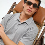 Short Modern Polo Light Grey