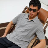 Short Modern Polo Light Grey