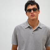 Short Modern Polo Light Grey