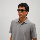 Short Modern Polo Light Grey