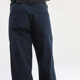 Linen Modern Pleated Pants Navy