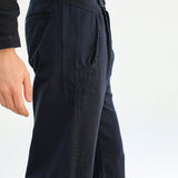 Linen Modern Pleated Pants Navy