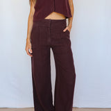 Linen Pleated Pants Mauve