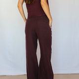 Linen Pleated Pants Mauve