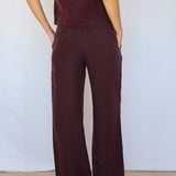 Linen Pleated Pants Mauve