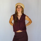 Linen Vest Mauve