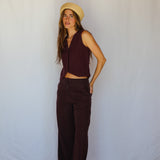 Linen Vest Mauve