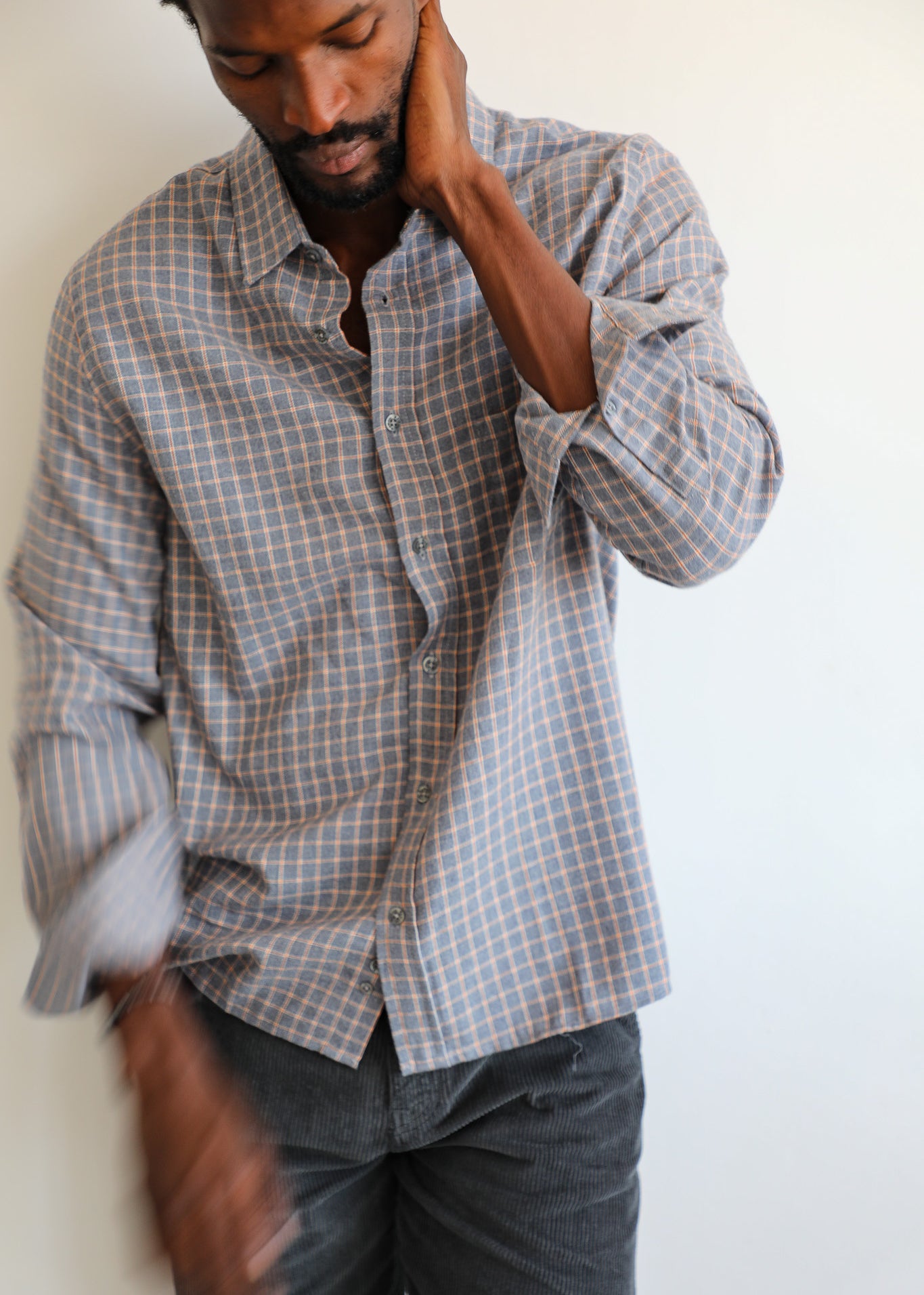 Square Shirt Grey & Orange
