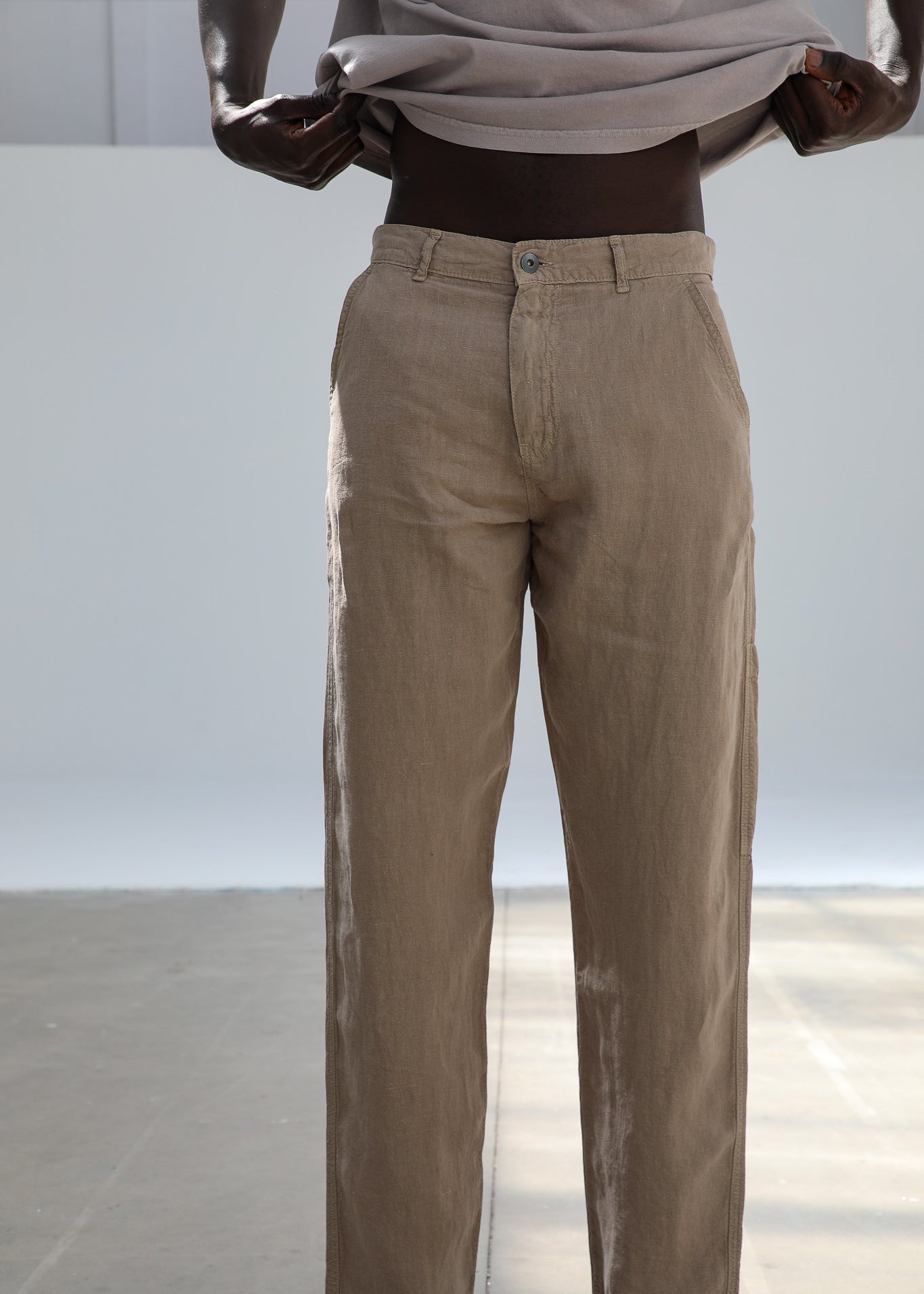 Linen Modern Comfy Pants Taupe
