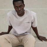 Trendy Side Buttons T-Shirt Light Grey