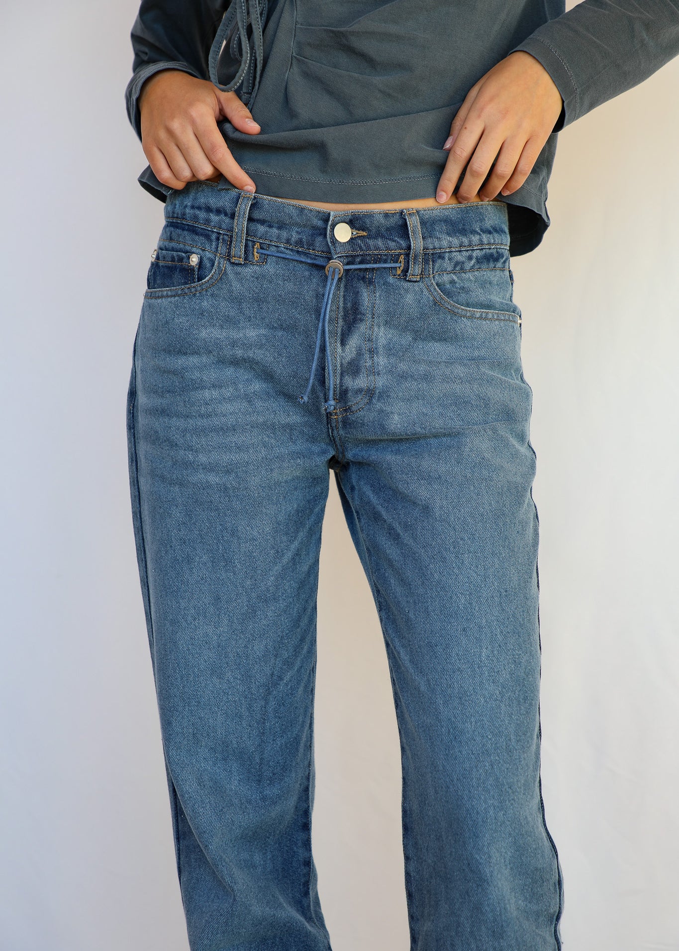 Denim Jeans Elastic Detail