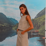 Denim Top Beige