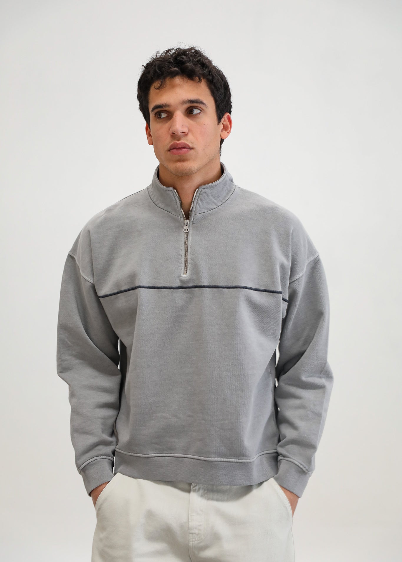 Flow Hoodie Line Light Grey