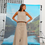 Maxi Denim Skirt Beige