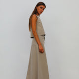 Maxi Denim Skirt Beige