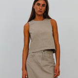 Denim Top Beige