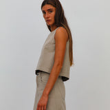 Denim Top Beige