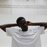 Trendy T-Shirt Embroidered Detail White & Red