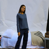 Cozy Long T-Shirt Stripes Blue