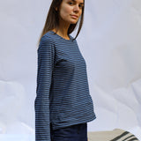 Cozy Long T-Shirt Stripes Blue