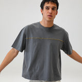 Trendy Petrol Embroidered Detail T-Shirt
