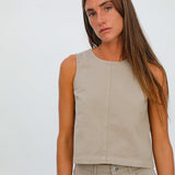 Denim Top Beige